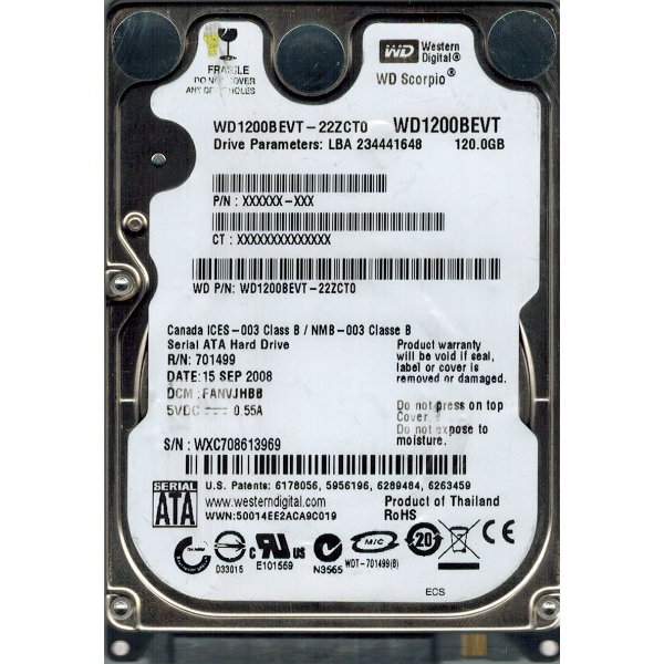 WD1200BEVT-22ZCT0 Western Digital Scorpio Blue 120GB 54...