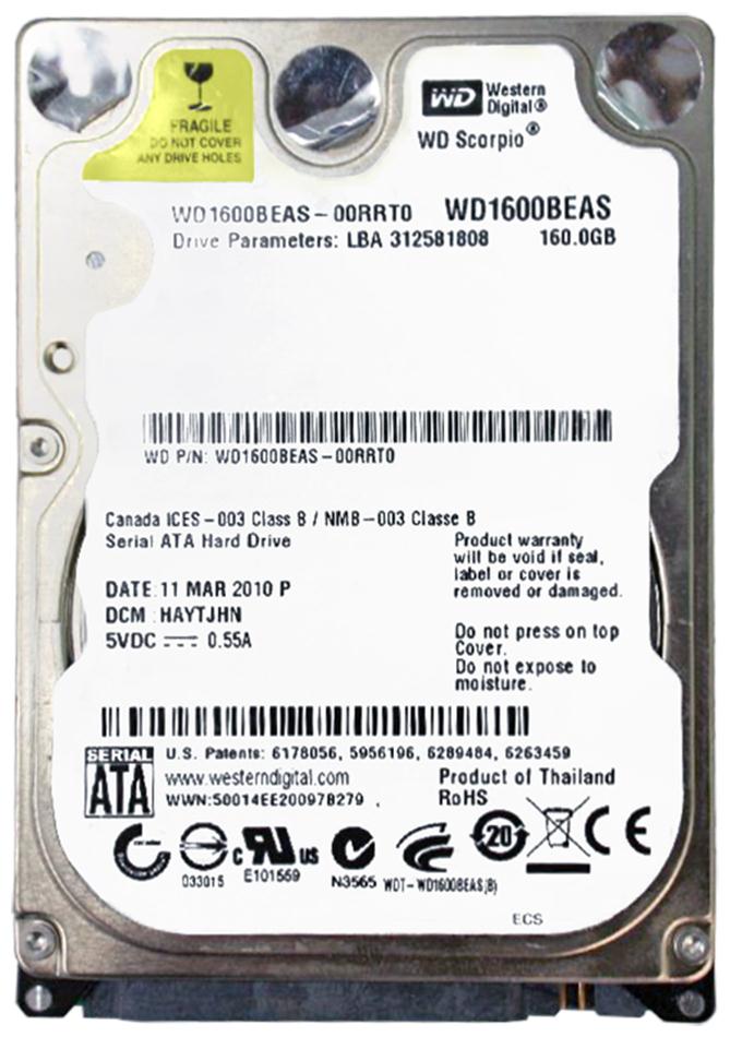 WD1600BEAS-00RRT0 Western Digital Scorpio 160GB 5400RPM...