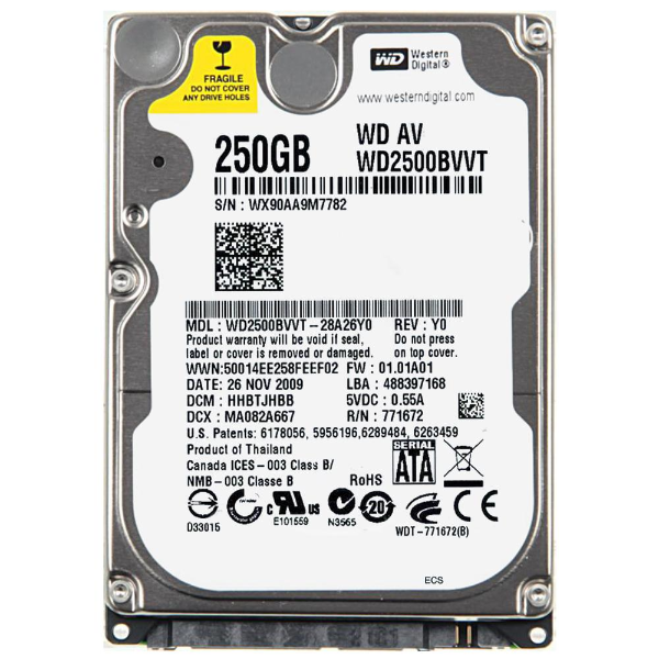 WD2500BVVT-28A26Y0 Western Digital 250GB 5400RPM SATA 3...