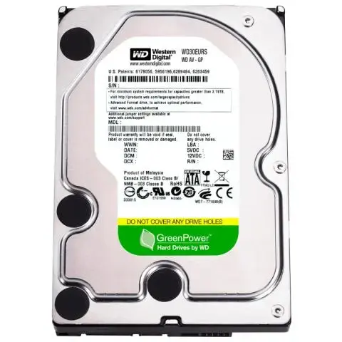 WD30EURS Western Digital Av-Gp 3TB 7200RPM SATA 3GB/s 7-Pin 64MB Cache 3.5-inch Hard Drive