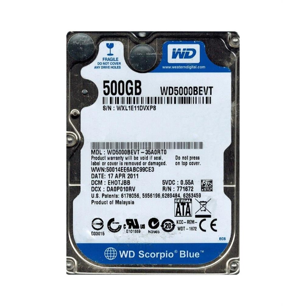 WD5000BEVT-35A0RT0 Western Digital 500GB 5400RPM SATA 3...