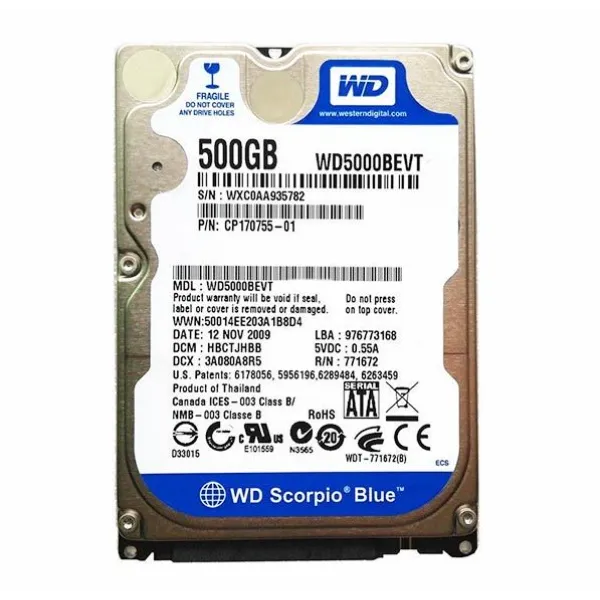 WD5000BEVT Western Digital Scorpio Blue 500GB 5400RPM S...