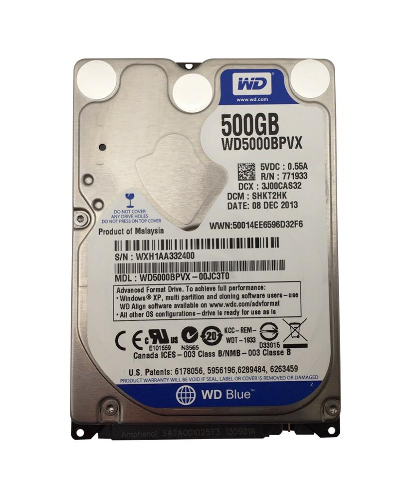 WD5000BPVX-00JC3TO Western Digital 500GB 5400RPM SATA 6...