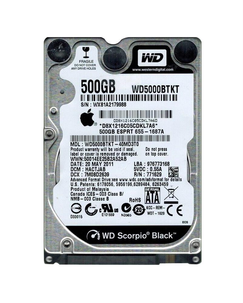 WD5000BTKT-40MD3T0 Western Digital 500GB 7200RPM SATA 3...