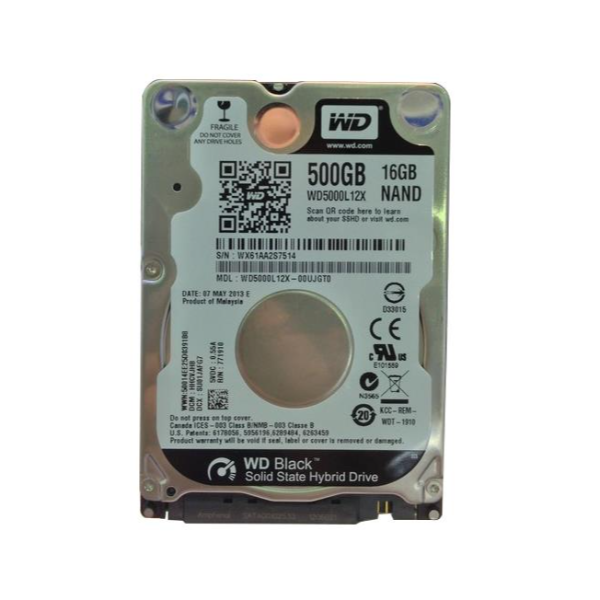 WD5000L12X Western Digital 500GB 5400RPM SATA 6GB/s 2.5-inch Hard Drive