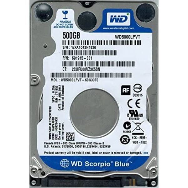 WD5000LPVT-60G33T0 Western Digital Scorpio Blue 500GB 5...