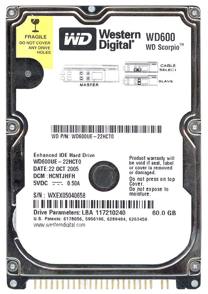 WD600UE Western Digital Scorpio 60GB 5400RPM ATA-100 2M...