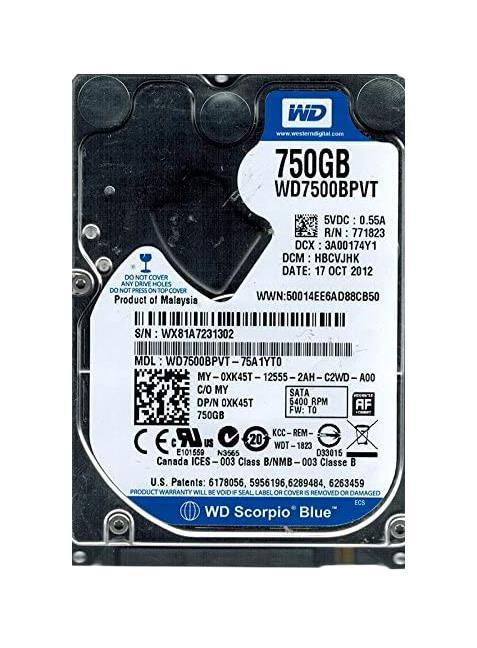 WD7500BPVT-75A1YT0 Western Digital 750GB 5400RPM SATA 3...