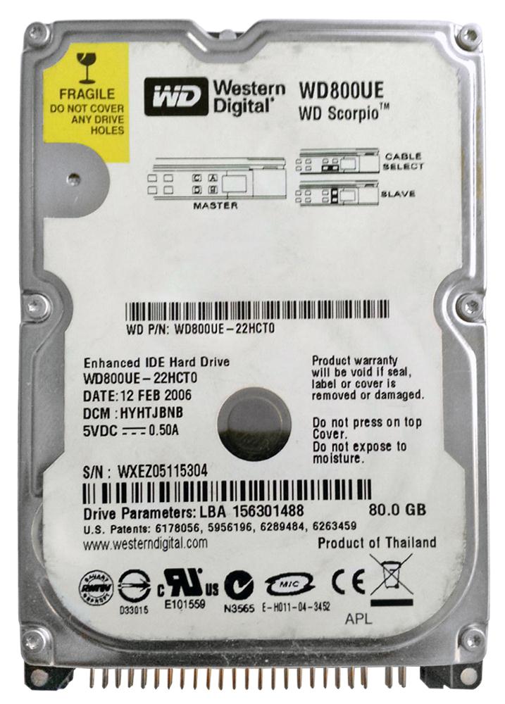 WD800UE-22HCT0 Western Digital Scorpio 80GB 5400RPM ATA...