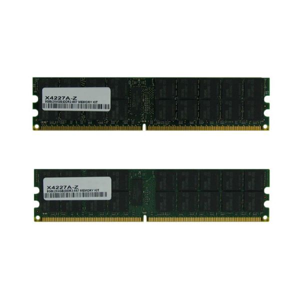 X4227A-Z Sun 8GB Kit (4GB x 2) DDR2-667MHz PC2-5300 ECC Registered CL5 240-Pin DIMM Dual Rank Memory