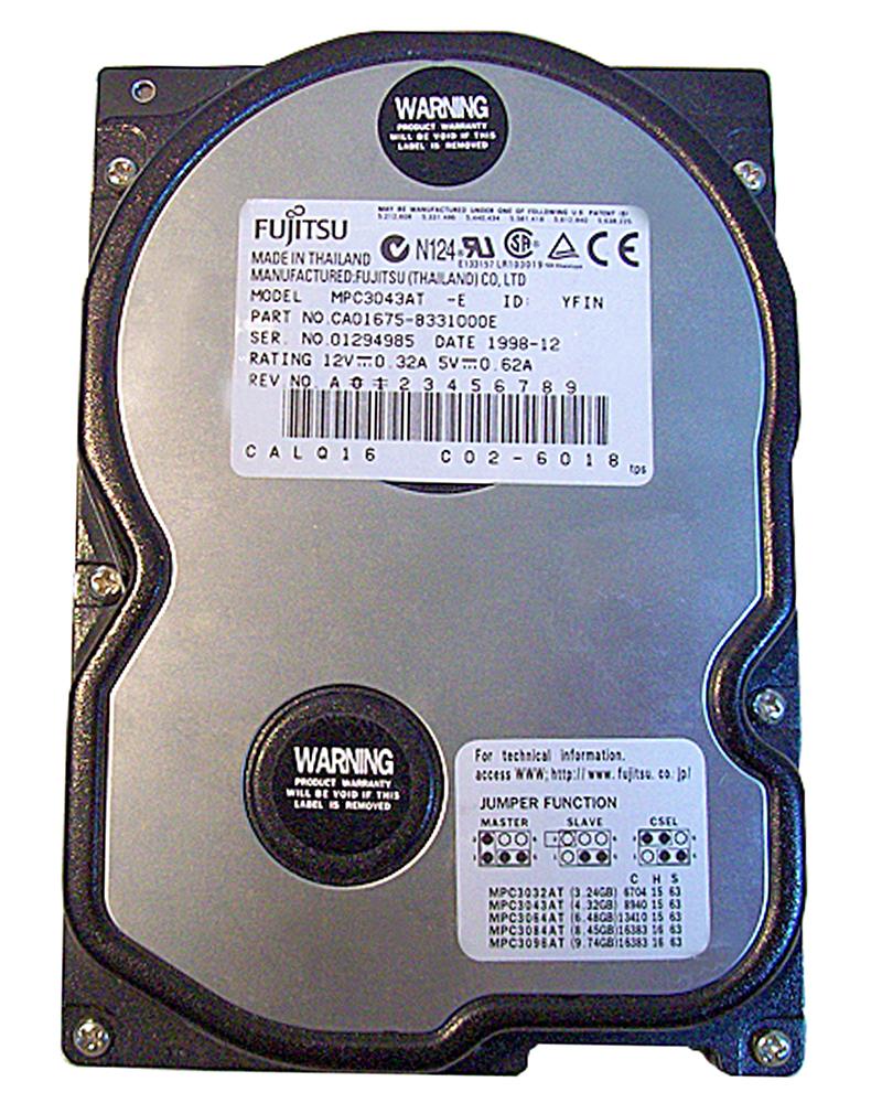 CA01675-B331000E Fujitsu Desktop 4.32GB 5400RPM ATA-33 256KB Cache 3.5-inch Hard Drive