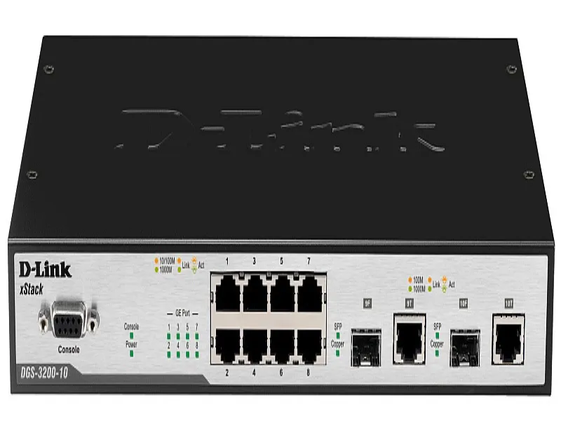 DGS-3200-10 D-Link 8-Port 10/100/1000 Layer 2 Managed E...