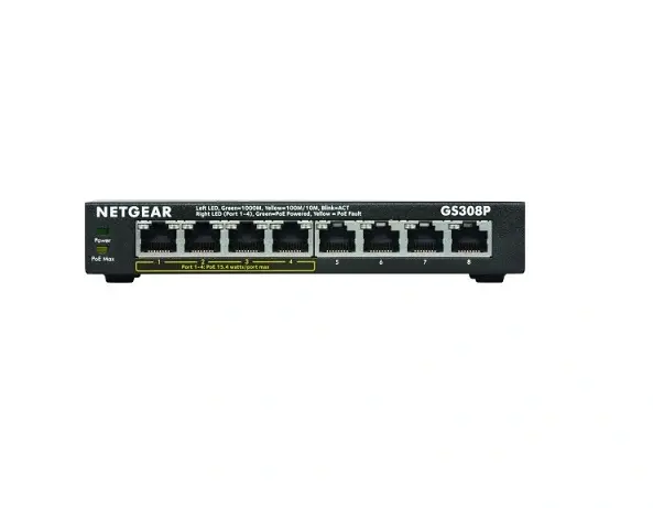 GS308P-100NAS Netgear 8-Port 10/100/1000 (PoE) Unmanaged Gigabit Ethernet Switch