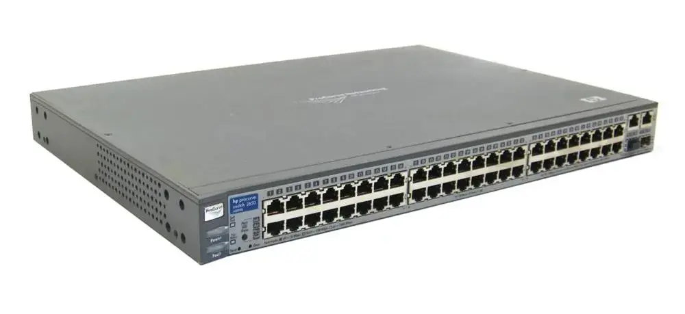 J4899B HP ProCurve Switch 2650 48 Ports 10Base-T 100Base-TX + 2x10/100/1000Base-T/SFP (mini-GBIC) 1U Rack-Mountable Stackable Ethernet Switch