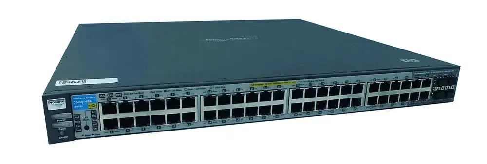J8693A#ABA HP E3500yl-48G-PoE 48-Ports 48 x 10/100/1000Base-T LAN 1 x Expansion Slot 4 x SFP (mini-GBIC) Layer-3 Managed Gigabit Ethernet Switch