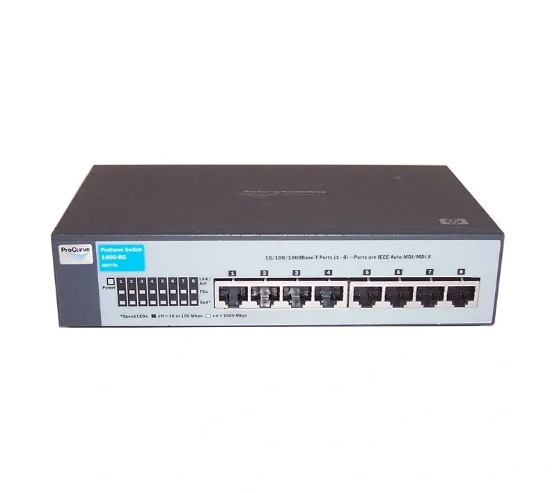 J9077-60001 HP ProCurve 1400-8G 8-Ports 8 x 10/100/1000Base-T LAN Unmanaged Gigabit Ethernet Switch