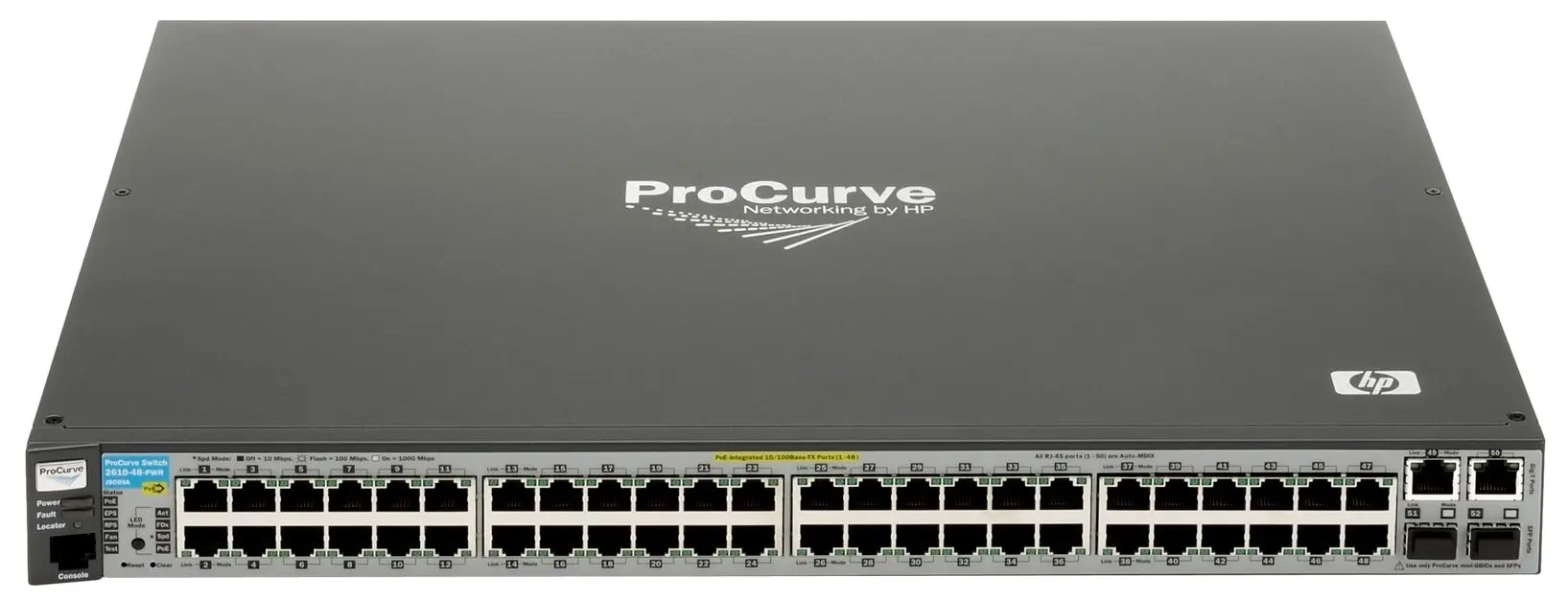 J9088-60001 HP ProCurve E2610-48 48-Ports Fast Ethernet 10Base-T/100Base-TX Managed Switch 2 x SFP (mini-GBIC) Ethernet Switch
