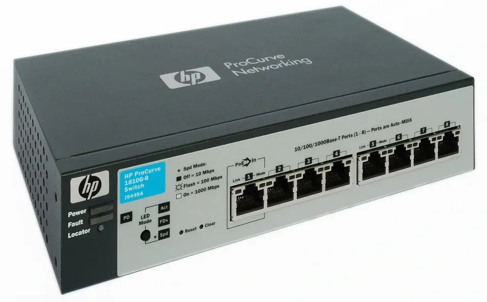 J9449A#ABA HP ProCurve 1810G-8 8-Ports 10/100/1000Base-T Managed Gigabit Ethernet Switch