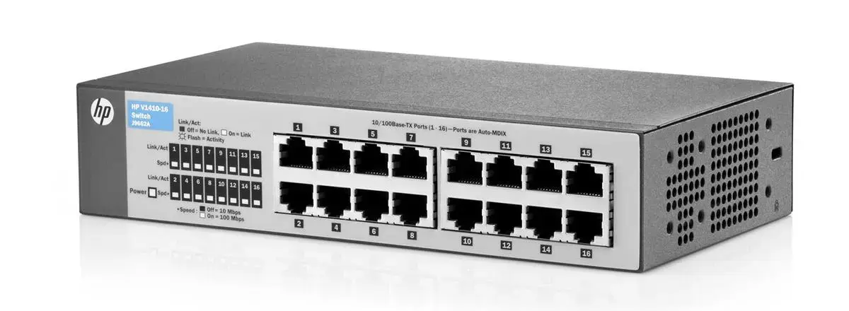 J9662-61001 HP ProCurve V1410-16 16-Ports RJ-45 10/100Base-TX unmanaged Ethernet Switch