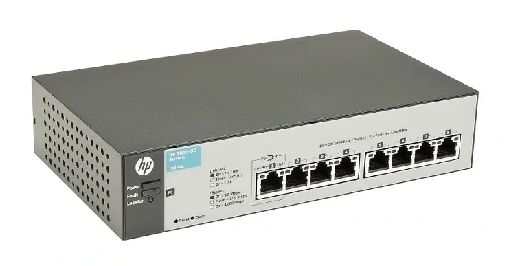J9802A HP 1810-8G v2 8 Ports Manageable 8 x RJ-45 10/100/1000Base-T Gigabit Switch