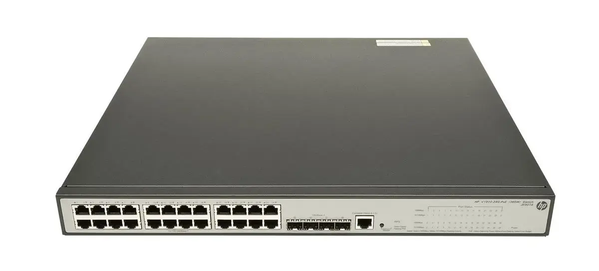 JE007-61101 HP V1910-24G-PoE 24-Ports with 4 x SFP Managed Gigabit Ethernet 1U Rack-Mountable Switch