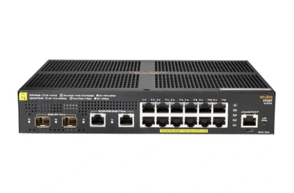JL693A HP Aruba 2930F 12G PoE+ Layer 3 Managed Switch with 2 x 1Gbps SFP+ Ports