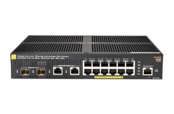 JL693A#ABA HP Aruba 2930F 12G PoE+ Layer 3 Managed Switch with 2 x 1Gbps SFP+ Ports