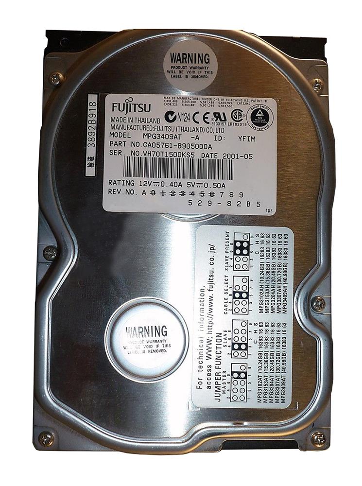 MPG3409AT Fujitsu Desktop 40GB 5400RPM ATA-100 2MB Cache 3.5-inch Hard Drive