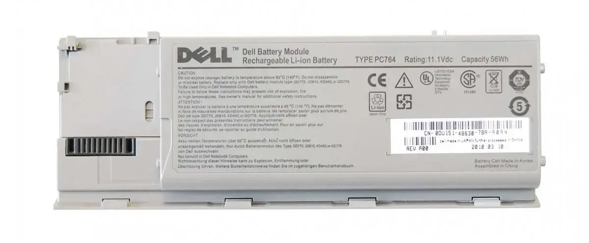 PC764 Dell 6-Cell 11.1V 56WHr Lithium-Ion Battery for L...