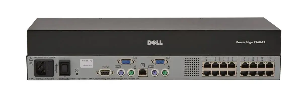 RP163 Dell PowerEdge 2160AS 16 Ports PS/2 USB KVM Conso...