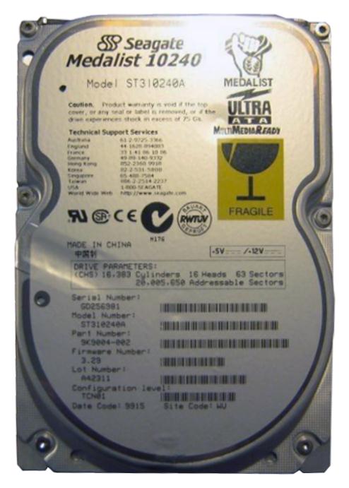 ST310240A Seagate 10.2GB 5400RPM IDE/ATA-33 128KB Cache 3.5-inch Hard Drive