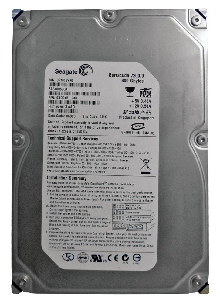 ST3400633A Seagate BarraCuda 7200.9 400GB 7200RPM ATA-1...