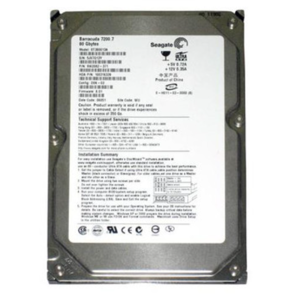 ST380013A-RK Seagate BarraCuda 7200.7 80GB 7200RPM IDE ...