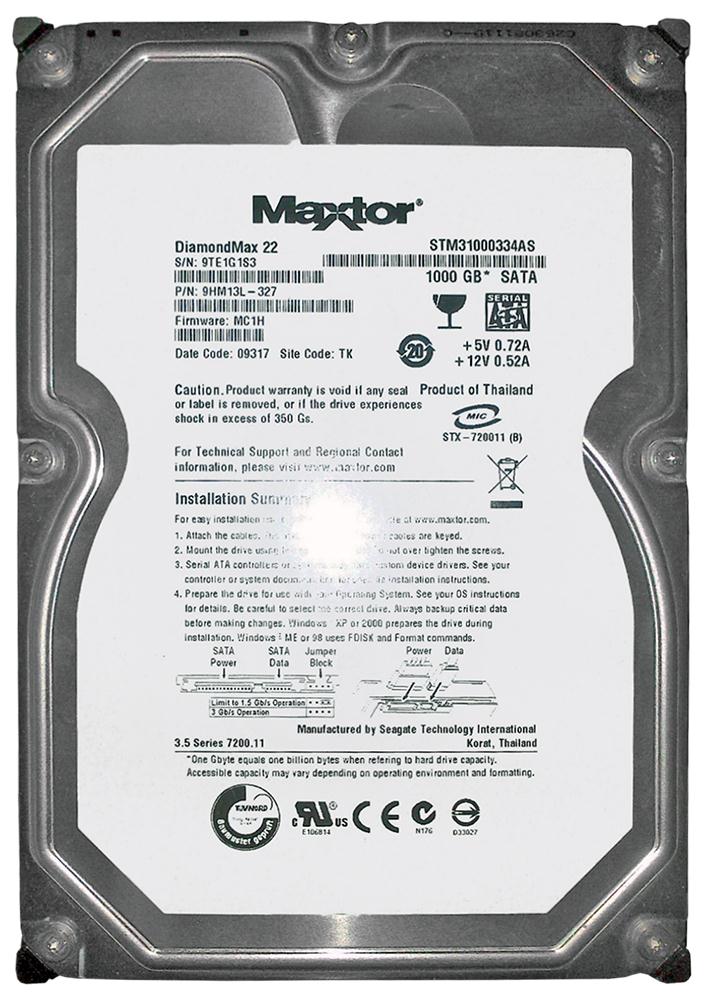 STM31000334AS Seagate 1TB 7200RPM SATA 3GB/s 3.5-inch H...