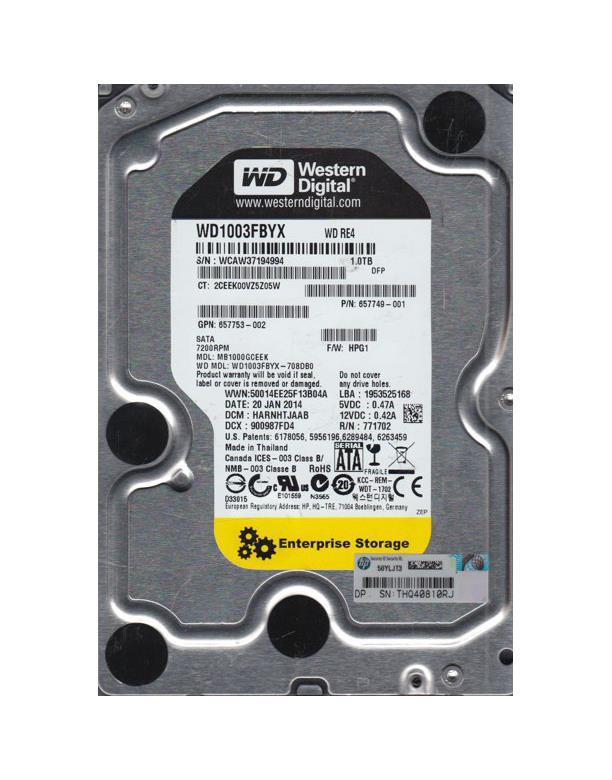 WD1003FBYX-708DB0 Western Digital RE4 1TB 7200RPM SATA ...