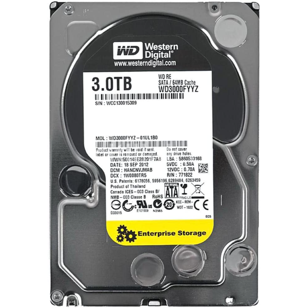 WD3000FYYZ-01UL180 Western Digital RE 3TB 7200RPM SATA ...