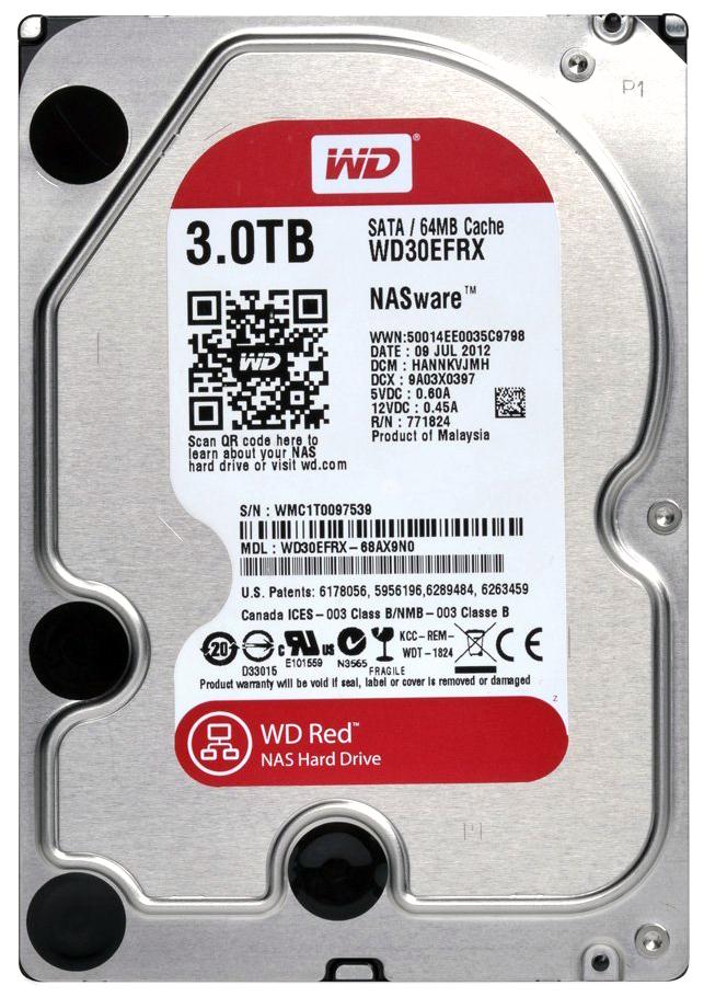 WD30EFRX Western Digital Red 3TB 7200RPM SATA 6GB/s 64MB Cache 3.5-inch Hard Drive