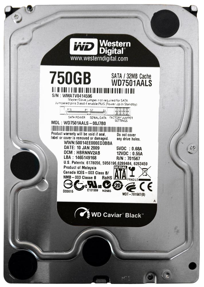 WD7501AALS Western Digital Caviar Black 750GB 7200RPM S...